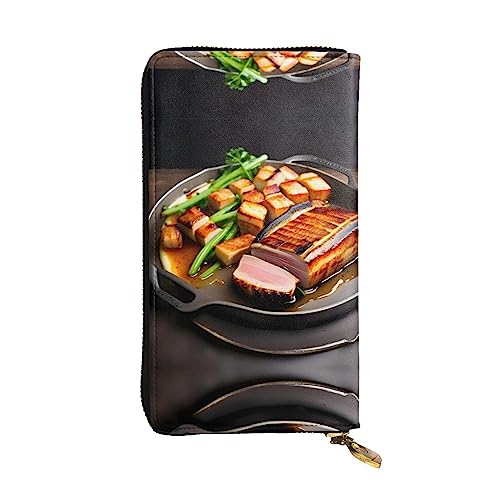 WBQLSL Köstliche Geldbörse aus Leder mit Reißverschluss, 19,1 x 10,4 cm lang, mehrere Fächer und großes Fassungsvermögen, ein gutes Geschenk für Freunde von WBQLSL