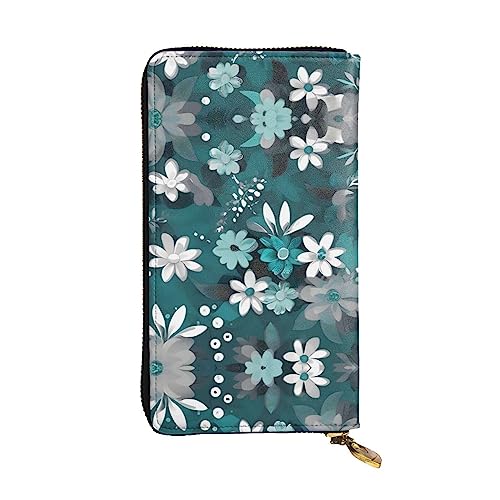 WBQLSL Ledergeldbörse mit Blumenmuster und Reißverschluss, 19,1 x 10,4 cm lang, mehrere Fächer und großes Fassungsvermögen, ein gutes Geschenk für Freunde WBQLSL Ledergeldbörse mit Blumenmuster und Reißverschluss, 19,1 x 10,4 cm lang, mehrere Fächer und großes Fassungsvermögen, ein gutes Geschenk für Freunde von WBQLSL