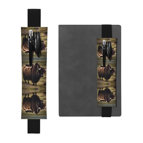 WBQLSL Mighty Highland Yak Pattern Elastic Band Pen Bag Suitable for Girls Birthday Gifts/Teacher's Day/Graduation Season Intimate Stationery Gift Box von WBQLSL