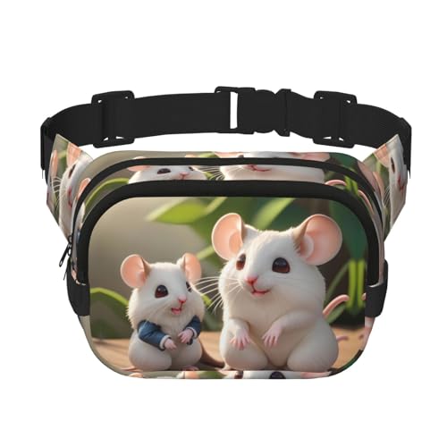 WBQLSL Mutter- und Kind-Hüfttasche mit Rattenmotiv, stilvolle Umhängetasche, leichte Reise-Sport-Brusttasche von WBQLSL
