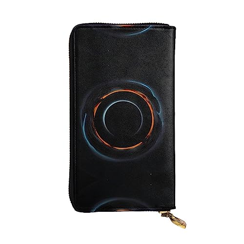 WBQLSL Mysterious Cosmic Geldbörse aus Leder mit schwarzen Löchern, 19,1 x 10,4 cm lange Clutch, mehrere Fächer und großes Fassungsvermögen, ein gutes Geschenk für Freunde von WBQLSL