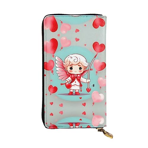 WBQLSL Niedliche Geldbörse aus Leder mit Reißverschluss, 19,1 x 10,4 cm lang, mehrere Fächer und großes Fassungsvermögen, ein gutes Geschenk für Freunde von WBQLSL