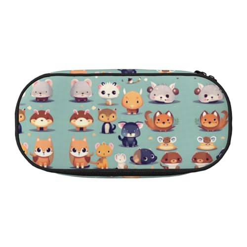 WBQLSL Niedliche kleine Tiere, großes Fassungsvermögen, mehrschichtige Trennwand, Schreibwaren-Aufbewahrungstasche – Unisex-Lern-Bürobedarf von WBQLSL