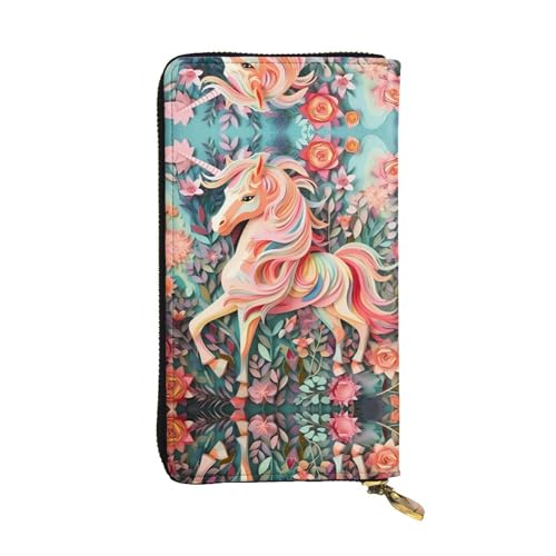 WBQLSL Pinke Geldbörse mit Einhorn-Reißverschluss, Leder, 19,1 x 10,4 cm lang, mehrere Fächer und großes Fassungsvermögen, ein gutes Geschenk für Freunde WBQLSL Pinke Geldbörse mit Einhorn-Reißverschluss, Leder, 19,1 x 10,4 cm lang, mehrere Fächer und großes Fassungsvermögen, ein gutes Geschenk für Freunde von WBQLSL
