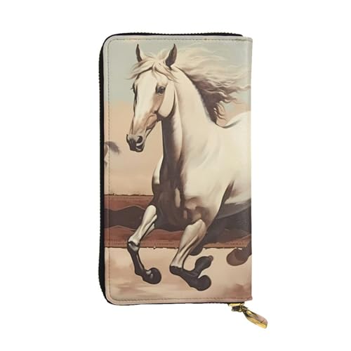 WBQLSL Prancing White Horse Geldbörse aus Leder mit Reißverschluss, 19,1 x 10,4 cm lange Clutch, mehrere Fächer und großes Fassungsvermögen, ein gutes Geschenk für Freunde WBQLSL Prancing White Horse Geldbörse aus Leder mit Reißverschluss, 19,1 x 10,4 cm lange Clutch, mehrere Fächer und großes Fassungsvermögen, ein gutes Geschenk für Freunde von WBQLSL