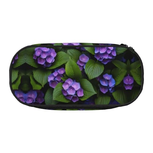 WBQLSL Schöne Hortensien Federmäppchen mit großem Fassungsvermögen, mehrschichtige Trennwand, Schreibwaren-Aufbewahrungstasche – Unisex-Lern-Bürobedarf von WBQLSL