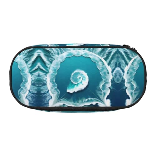 WBQLSL Sea of Love bedrucktes Federmäppchen, mehrschichtige Trennwand, geeignet für die Aufbewahrung von Campus- und Bürobedarf, Schwarz , Einheitsgröße, Kosmetikkoffer von WBQLSL