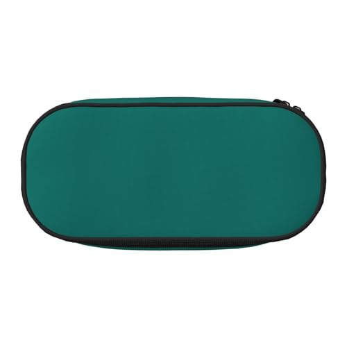 WBQLSL Solides dunkelgrünes Federmäppchen mit großem Fassungsvermögen, mehrschichtige Trennwand, Schreibwaren-Aufbewahrungstasche – Unisex-Lern-Bürobedarf von WBQLSL