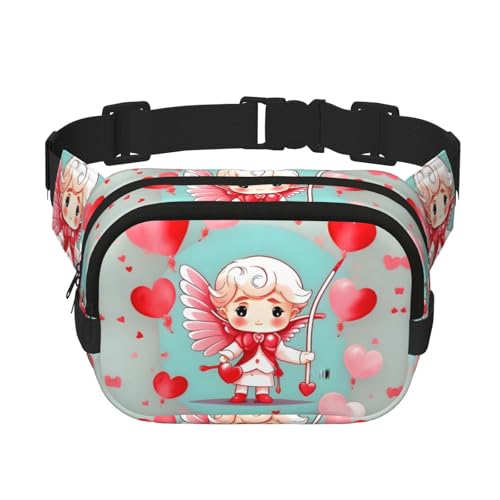 WBQLSL Süße Gürteltasche mit liebevollem Jungen, gemustert, leichte Reise-Sporttasche, wasserdicht und verschleißfest von WBQLSL