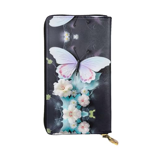WBQLSL Weiße Geldbörse aus Leder mit Schmetterlings-Reißverschluss, 19,1 x 10,4 cm lange Clutch, mehrere Fächer und großes Fassungsvermögen, ein gutes Geschenk für Freunde WBQLSL Weiße Geldbörse aus Leder mit Schmetterlings-Reißverschluss, 19,1 x 10,4 cm lange Clutch, mehrere Fächer und großes Fassungsvermögen, ein gutes Geschenk für Freunde von WBQLSL