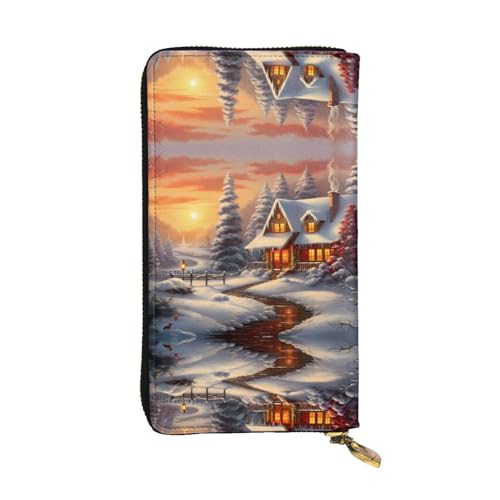 Weihnachtliche Geldbörse mit Reißverschluss, Leder, 19,1 x 10,4 cm lang, mehrere Fächer und großes Fassungsvermögen, ein gutes Geschenk für Freunde Weihnachtliche Geldbörse mit Reißverschluss, Leder, 19,1 x 10,4 cm lang, mehrere Fächer und großes Fassungsvermögen, ein gutes Geschenk für Freunde von WBQLSL