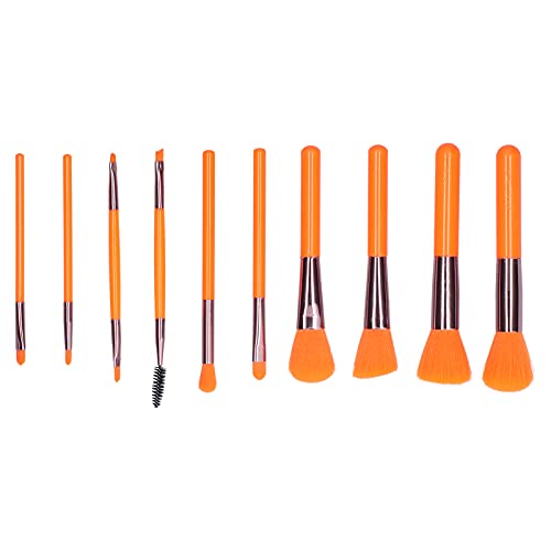 Make-up-Pinsel-Set, 10-teiliges Premium-Synthetik-Grundierungspuder, Concealer, Lidschatten, Make-up-Pinsel(Orange) von WBTY