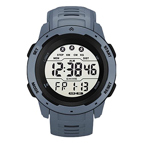 WBTY Militäruhren für Herren wasserdichte Multifunktionsuhren Herren Armee Digital Sport Outdoor Stoppuhr Leuchtendes Timing Herren Sport Laufuhr(Grau) von WBTY