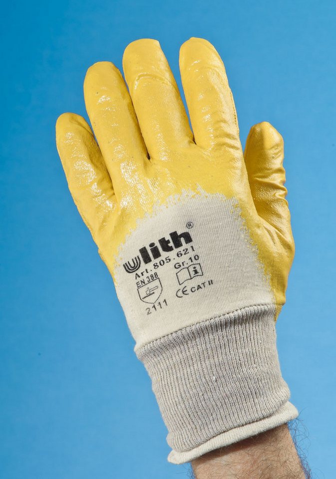 WBV - Westdeutscher Bindegarn-Vertrieb Eselgrimm GmbH & Co. KG Arbeitshandschuhe 10x Nitril Arbeitshandschuhe Größe: 10 Farbe: gelb von WBV - Westdeutscher Bindegarn-Vertrieb Eselgrimm GmbH & Co. KG