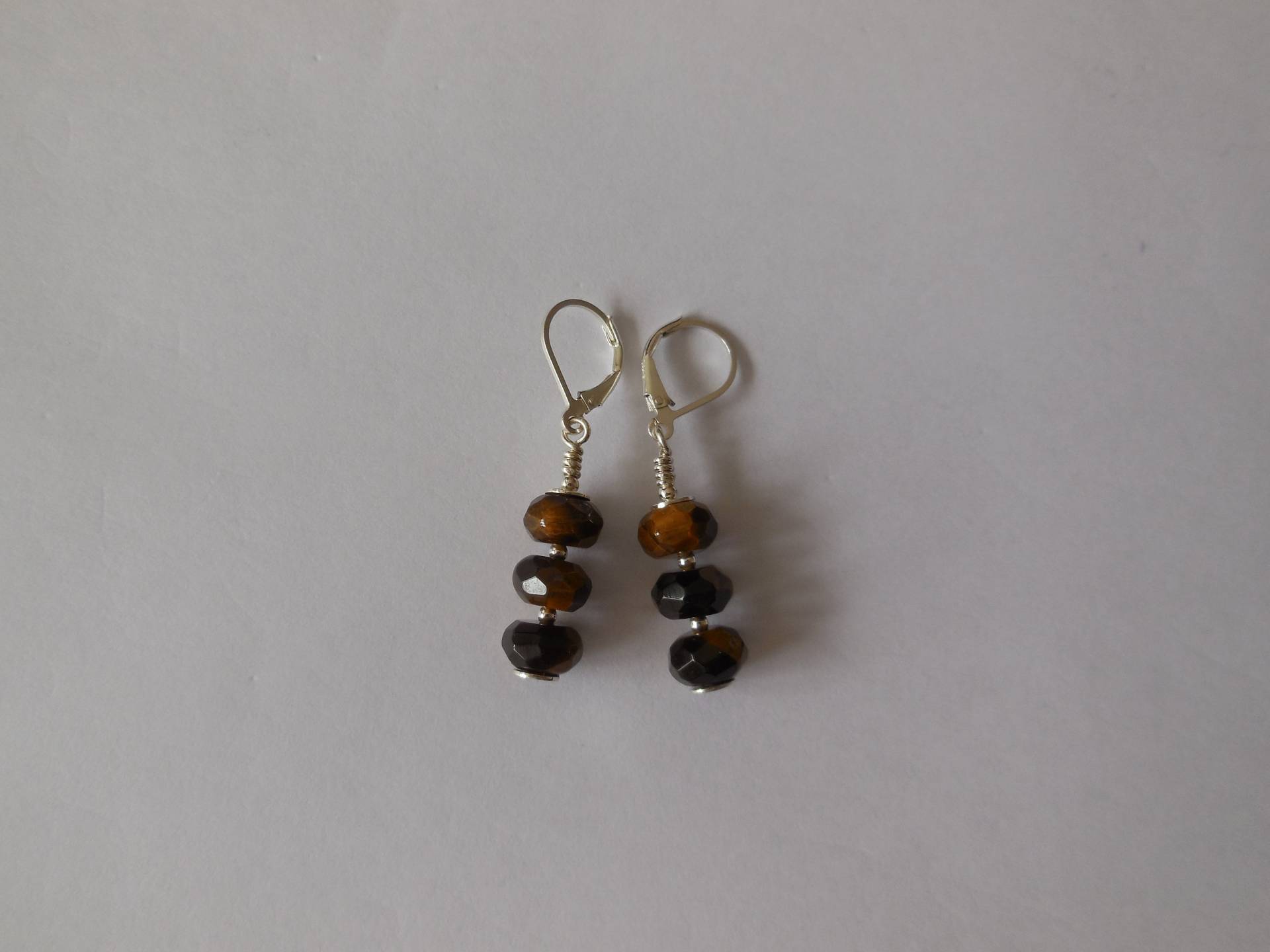 Handgemachte Sterling Silber Tigerauge Ohrringe Handgemachte Sterling Silber Tigerauge Ohrringe von WBcoraljewelry