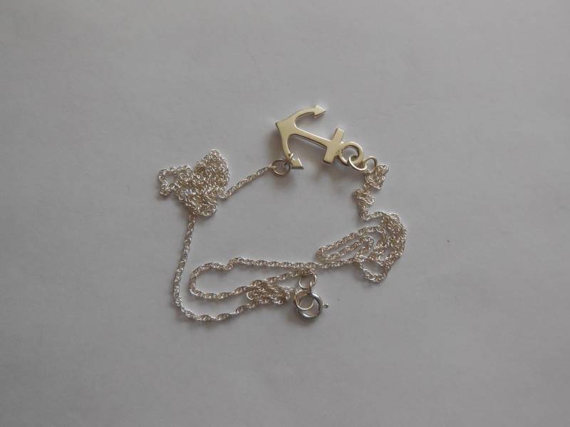 sterling Silber, Silber Halskette, Anhänger, Anker, Einfacher Schmuck, European Design Handgemachter Schmuck sterling Silber, Silber Halskette, Anhänger, Anker, Einfacher Schmuck, European Design Handgemachter Schmuck von WBcoraljewelry