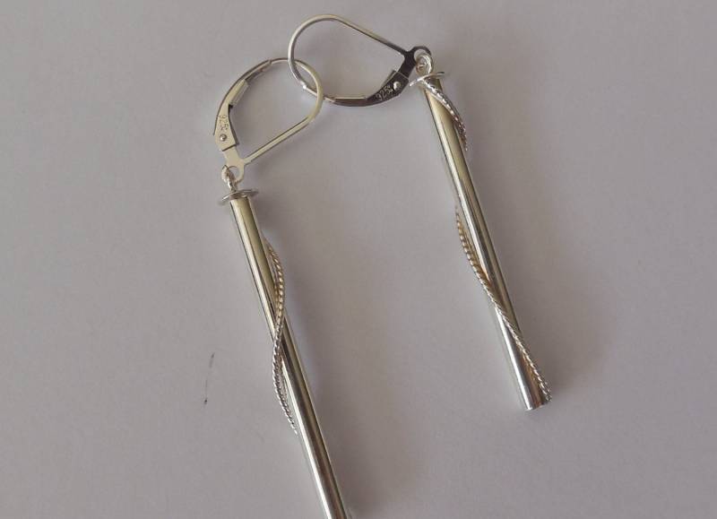 sterling Silber Ohrringe, Massiv Tube Handgemachte Baumeln Tropfen Moderne Ohrringe sterling Silber Ohrringe, Massiv Tube Handgemachte Baumeln Tropfen Moderne Ohrringe von WBcoraljewelry