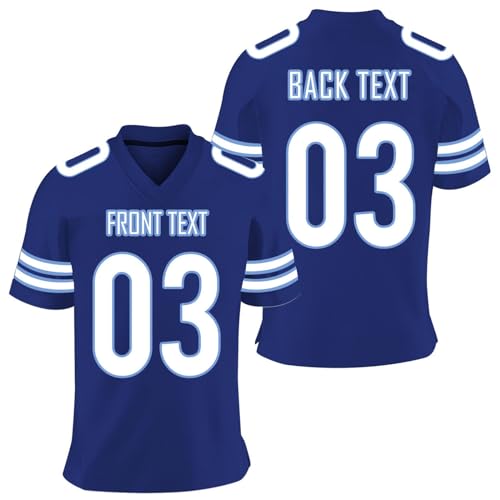 Personalisiert American Football Trikot Personalisierbar Teamname und Nummerm Fußballtrikot Anpassbare Sportuniform für Jugendliche Männer Frauen Geschenk von WBgjsnklbnl
