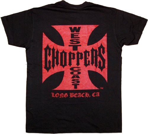 WEST COAST CHOPPERS WCC T-Shirt Iron Cross Red Logo schwarz-XXL von WEST COAST CHOPPERS