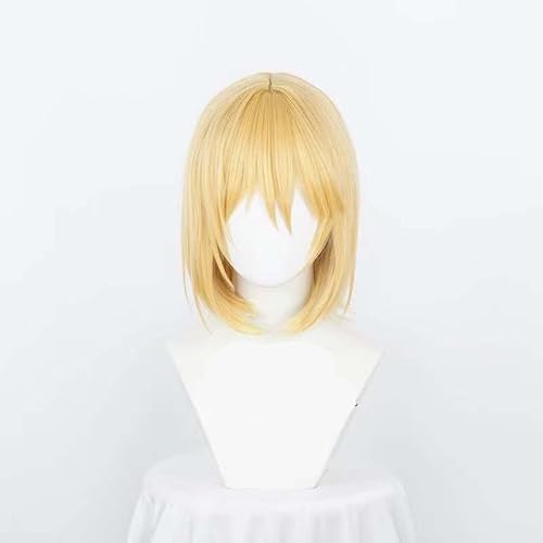 WCCNKK Anime Cosplay Howl's Moving Castle Howl Cosplay-Perücke, Blonde Kurze Haare, Kostümparty, Anime-Show, Cosplay-Event, Geschenk Für Anime-Fans von WCCNKK