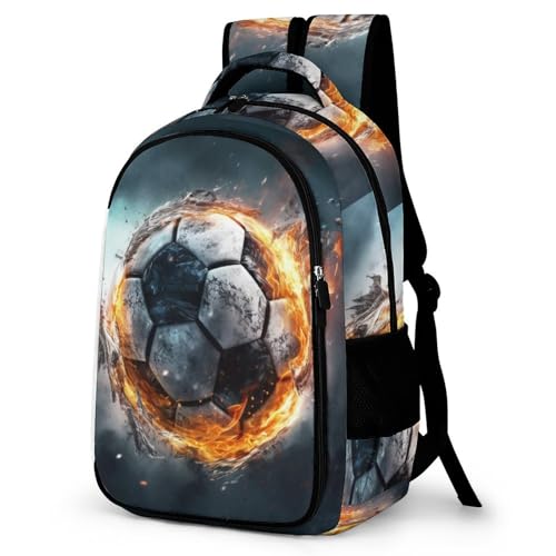 WCEECE Kids Backpack for Boys Girls, Toddler Backpack Casual Daypack Preschool Fußball Fußball 3D-Druck Backpack School Bookbag von WCEECE