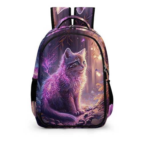 WCEECE Kids Schulranzen Ultraleichte Süße Katze Schultasche Mädchen Junge Kinder Schulrucksack Tiers Grundschule Schultaschen 1-4. Klasse Rucksack von WCEECE