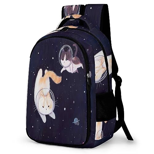 WCEECE Mädchen Jungen Schulrucksack 3D-Farbdruck Tier Katzen Personalisierter Modisch,Nylon Campus Rucksack, Tagesrucksack, Freizeitrucksack, Für Teenager von WCEECE