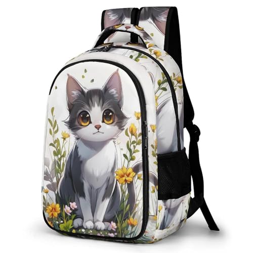 WCEECE Ranzen Jungen Katze Schulranzen 7 Klasse Teenager Schulranzen Tier Leichter Reise Outdoor Freizeit von WCEECE
