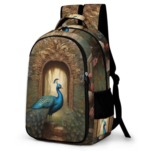 WCEECE Rucksack Damen Schulrucksack Jungen, Gut Aussehend Pfau Bookbag Frauen Casual Daypack Teenager Rucksäcke Für Universität Reisen Freizeit Arbeit von WCEECE