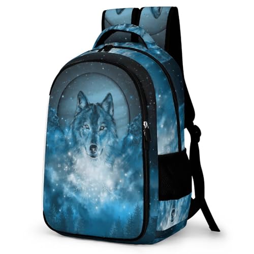 WCEECE Rucksack Damen Schulrucksack Jungen, Gut Aussehend Tier Wolf Wölfe Bookbag Frauen Casual Daypack Teenager Rucksäcke Für Universität Reisen Freizeit Arbeit von WCEECE