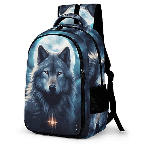 WCEECE Rucksack Herren Tier Wolf Schulrucksack, Laptop-Rucksack Für Jungen Mädchen Für Unisex College-Rucksack Daypack von WCEECE