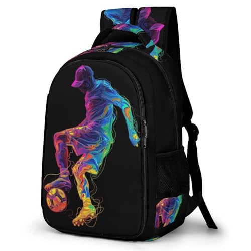 WCEECE Rucksack Jungen Fußball Fußball Rucksack 3D Effekt Rucksack Schule Leichter Reise Outdoor Freizeit von WCEECE