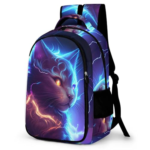 WCEECE Rucksack Jungen Niedliche Katze Schulrucksack Mädchen Teenager Jugendliche Coole Schule Daypacks Kinder Schultasche Freizeit Groß Schulranzen Ranzen Schultertaschen von WCEECE