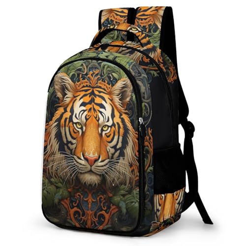 WCEECE Schulrucksack Für Jungen Mädchen Schulrucksack Tiger Druck Rucksack Jugendlichen Schultasche Outdoor Daypack von WCEECE