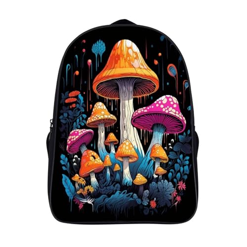 WCEECE Schulrucksack Jungen Teenager 3D-Farbdruck Personalisierter Pilz Schulranzen Jungen Teenager Nylon Großer Karikatur-Pflanzen Rucksack Jugend,Kinderrucksack von WCEECE