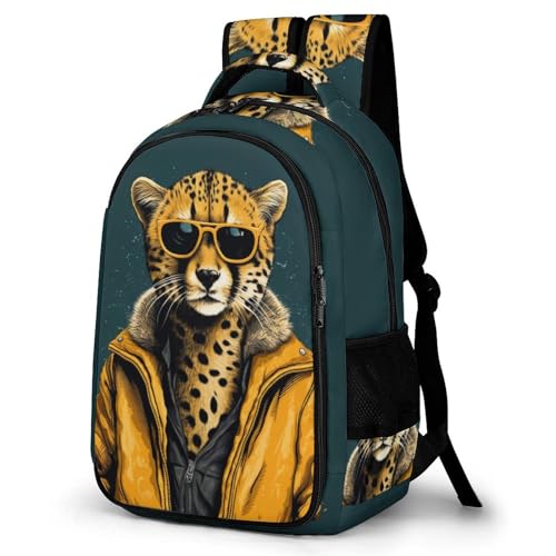WCEECE Schulrucksack Jungen Teenager Kinder Große Schule Leopard Rucksack Mädchen Schultasche Jungen 2 Bis 7 Klasse Ranzen Oder 8 Bis 15 Jahre School Bag von WCEECE