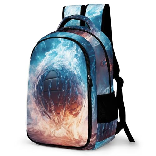 WCEECE Schulrucksack Jungen Teenager Mädchen Basketball Schultaschen Kinder Feuer- und Eisdruck Rucksäcke Wasserdicht Leichtgewicht Schulranzen Groß Für Schule Geschenke von WCEECE