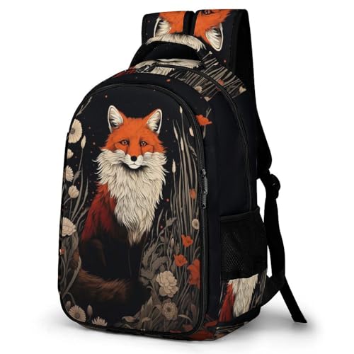 WCEECE Schulrucksack Jungen Teenager Mädchen Fuchs Schultaschen Kinder Tier Rucksäcke Wasserdicht Leichtgewicht Schulranzen Groß Für Schule Geschenke von WCEECE