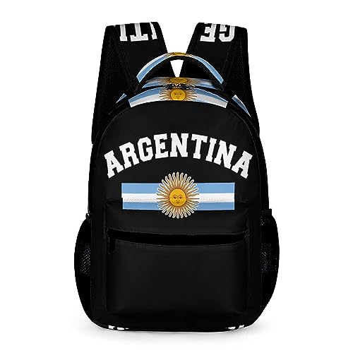 ZEMECS Schulrucksack Jungen Teenager Personalisierter Argentina Flag Schulranzen Wasserdichter Großer Rucksack Jugend,Kinderrucksack von WCEECE