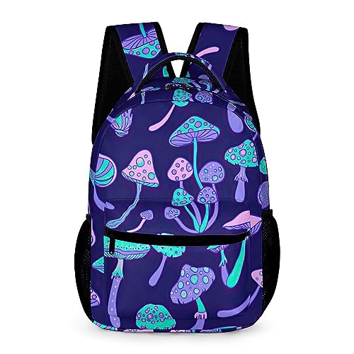 WCEECE Schulrucksack Jungen Teenager Personalisierter Colorful Mushroom Schulranzen Wasserdichter Großer Rucksack Jugend,Kinderrucksack von WCEECE