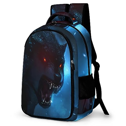 WCEECE Schulrucksack Jungen Teenager Personalisierter Galaxie Wolf Schulranzen Wasserdichter Großer Rucksack Jugend,Kinderrucksack von WCEECE