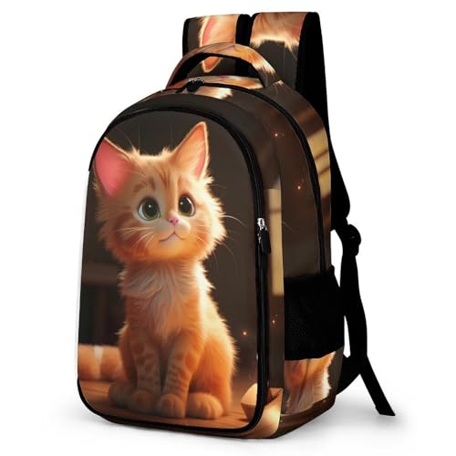 WCEECE Schulrucksack Jungen Teenager Personalisierter Niedliche Katze Schulranzen Wasserdichter Großer Rucksack Jugend,Kinderrucksack von WCEECE
