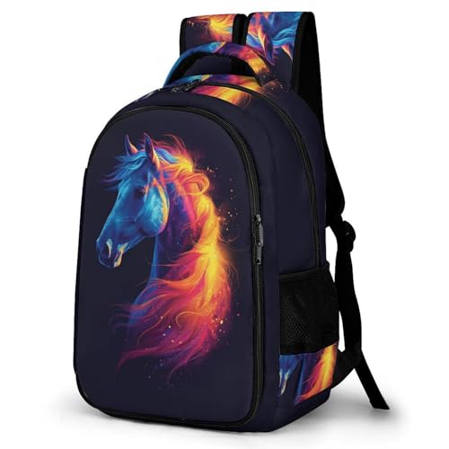 WCEECE Schulrucksack Mädchen Pferd Schulrucksack Teenager Jungen Tier Rucksack Leichter Reise Outdoor Freizeit von WCEECE