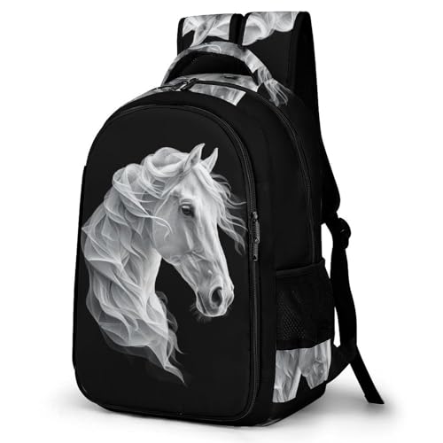 WCEECE Schulrucksack Mädchen Pferd Schulrucksack Teenager Jungen Tier Rucksack Leichter Reise Outdoor Freizeit von WCEECE