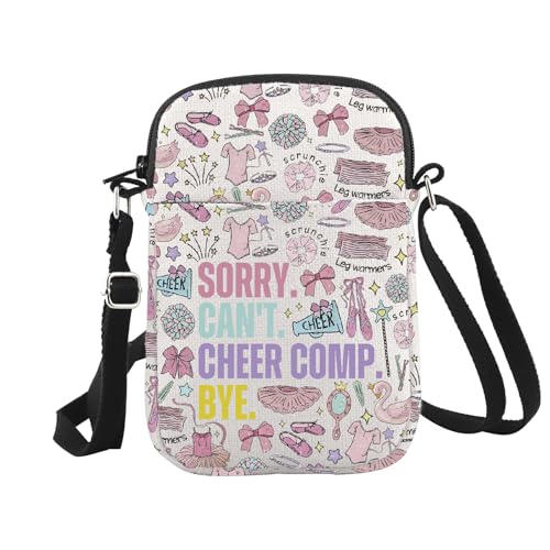 WCGXKO Cheerleading Charm Crossbody Bag Cheerleader Geschenk Sorry Can't Cheer Comp. Bye Cheer Team Geschenk Cheer Geschenk, Cheer Comp Cr von WCGXKO