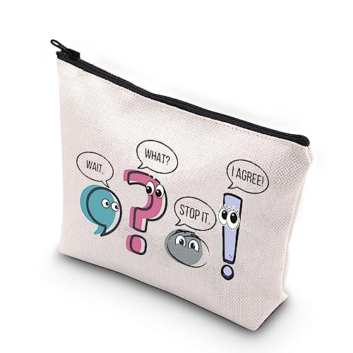 WCGXKO Grammar Teacher Geschenk Synonym Rollen Geschenk Wait What I Agree Zipper Pouch Make-up Tasche, Wir stimmen zu!, Reißverschluss von WCGXKO