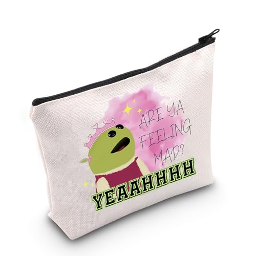 WCGXKO Kosmetiktasche mit Reißverschluss, Motiv: Cartoon-Filmliebhaber, Geschenk für Damen, mit Aufschrift "Are Ya Feeling Mad Yeaahhhhh", Are Ya, Reißverschluss von WCGXKO