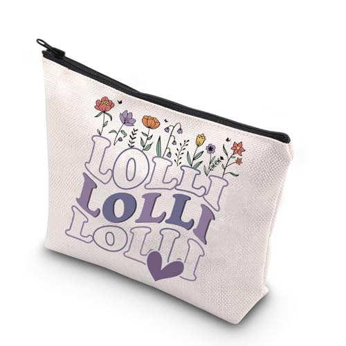 WCGXKO Lolli Geschenk Oma Lolli Geschenk Muttertagsgeschenk Lolli Reisetasche Reißverschlusstasche Lolli To Be Geschenk für Frauen, LOLLI Flower, Reißverschluss von WCGXKO