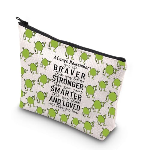 WCGXKO Lustiges Monster-Film-Geschenk, grünes Monster-Fans, Geschenk, Cartoon-Fan, Geschenk, Make-up-Tasche mit Reißverschluss für Frauen, SHRE GREEN, Reißverschluss von WCGXKO