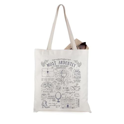 WCGXKO "Most Ardently"-Tragetasche, Jane Literaturgeschenk, Buchgeschenk, Mr. Darcy inspiriertes Bookish Merch (Most Ardently Tote) von WCGXKO